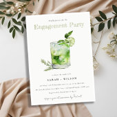 Elegant Groen Margarita Cocktail Verloving Kaart