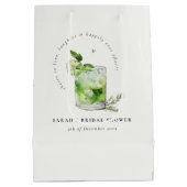 Elegant Groen Margarita Cocktail Vrijgezellenfeest Medium Cadeauzakje (Achterkant)