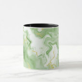 Elegant Groen Marmer Faux Goud Glitter Effect 0 Mok (Midden)