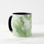 Elegant Groen Marmer Faux Goud Glitter Effect 0 Mok (Voorkant links)