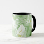 Elegant Groen Marmer Faux Goud Glitter Effect 0 Mok (Voorkant rechts)