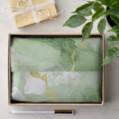 Elegant Groen Marmer Faux Goud Glitter Effect 0 Tissuepapier (Geschenk)