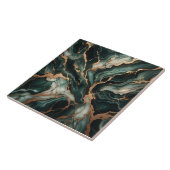 Elegant groen marmer, gouden accenten, naadloos tegeltje (Zijkant)