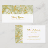 Elegant groen marmer met faux gouden glitter visitekaartje (Voorkant / Achterkant)