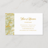 Elegant groen marmer met faux gouden glitter visitekaartje (Achterkant)