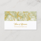 Elegant groen marmer met faux gouden glitter visitekaartje (Voorkant)