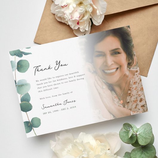 Elegant groen memorial foto dank u