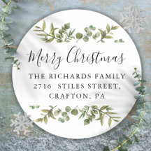 Elegant groen Merry Christmas retouradres