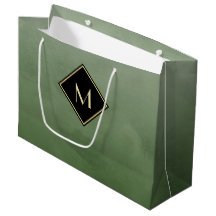 Elegant groen met eenvoudig goudmonogram