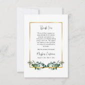 Elegant groen met gouden Lijst begrafenis Bedankkaart (Voorkant)