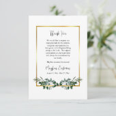 Elegant groen met gouden Lijst begrafenis Bedankkaart (Staand voorkant)
