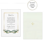 Elegant groen met gouden Lijst begrafenis Bedankkaart