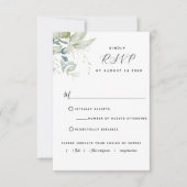 Elegant groen met / uit Maaltijden keuzes RSVP-kaa RSVP Kaartje (Voorkant)