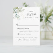 Elegant groen met / uit Maaltijden keuzes RSVP-kaa RSVP Kaartje (Staand voorkant)