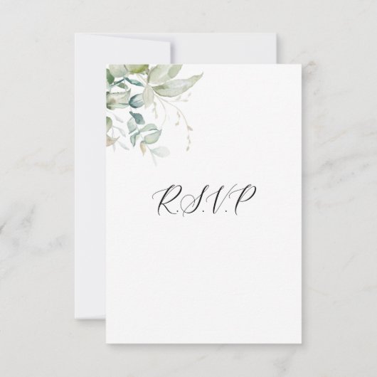 Elegant groen met / uit Maaltijden keuzes RSVP-kaa RSVP Kaartje (Achterkant)