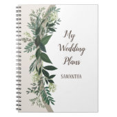 Elegant groen mijn bruiloft plannen en gedachten notitieboek (Voorkant)