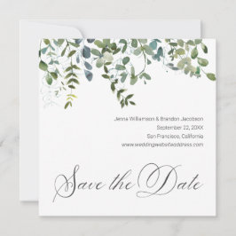 Elegant groen Minimale Eucalyptus Save the Date