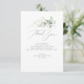 Elegant groen minimalistisch Baby shower dank u Bedankkaart (Staand voorkant)