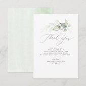 Elegant groen minimalistisch Baby shower dank u Bedankkaart (Voorkant / Achterkant)