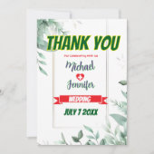 Elegant groen minimalistische aangepaste foto brui bedankkaart (Voorkant)