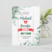 Elegant groen minimalistische aangepaste foto brui kaart (Staand voorkant)