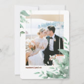 Elegant groen minimalistische aangepaste foto brui kaart (Achterkant)