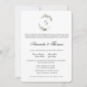 Elegant groen minimalistische Spaanse bruiloft Kaart (Voorkant)