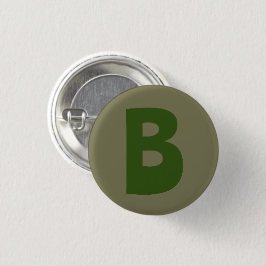 Elegant Groen Monogram Initiaal Letter Ronde Button 3,2 Cm (Voorkant /achterkant)
