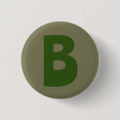 Elegant Groen Monogram Initiaal Letter Ronde Button 3,2 Cm (Voorkant)