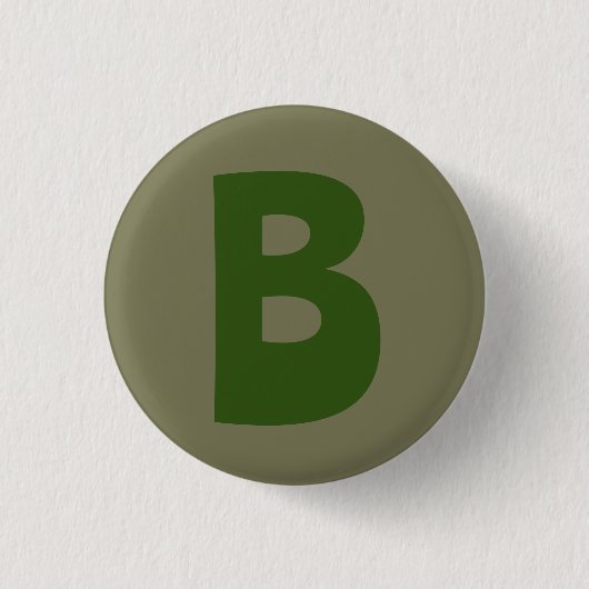 Elegant Groen Monogram Initiaal Letter Ronde Button 3,2 Cm (Voorkant)
