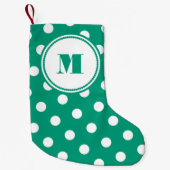 Elegant groen monogrammotief kleine kerstsok (Voorkant)