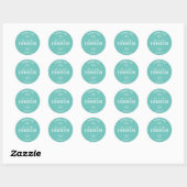 Elegant groen Mr en Mrs Wedding Favor Ronde Sticker (Vel)