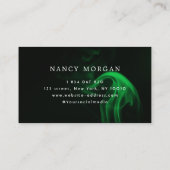 Elegant Groen Neon & Rook Beauty Salon Script Visitekaartje (Achterkant)