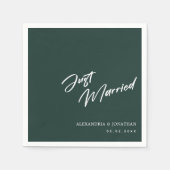 Elegant groen net getrouwd aangepaste bruiloft ser servet (Voorkant)