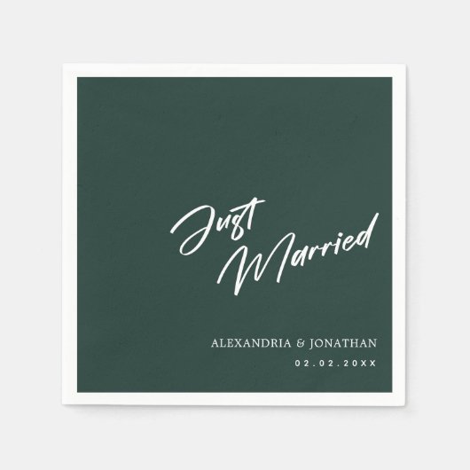 Elegant groen net getrouwd aangepaste bruiloft ser servet (Voorkant)