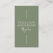 Elegant groen neutraal boho chic modern uniek visitekaartje (Voorkant)