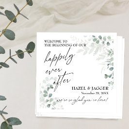 Elegant groen nog lang en gelukkig servet