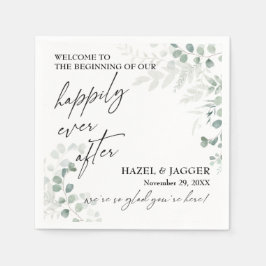 Elegant groen nog lang en gelukkig servet