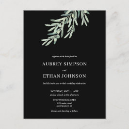 Elegant groen olijf bruiloft uitnodiging briefkaart