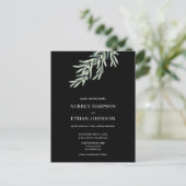 Elegant groen olijf bruiloft uitnodiging briefkaart (Staand voorkant)