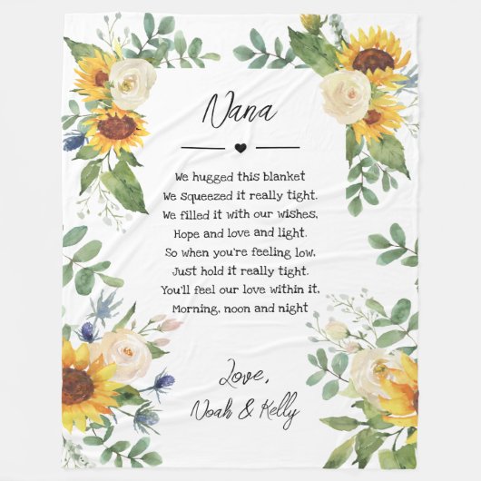 Elegant groen oma nana kleinkinderen citaat fleece deken (Voorkant)