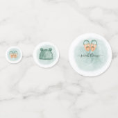 ELEGANT GROEN & ORANJE WATERVERF BABY SHOWER CONFETTI (Voorkanten)