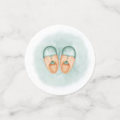 ELEGANT GROEN & ORANJE WATERVERF BABY SHOWER CONFETTI (Kleine voorkant)