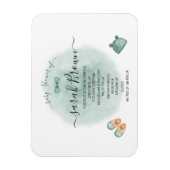 ELEGANT GROEN & ORANJE WATERVERF BABY SHOWER MAGNEET (Verticaal)