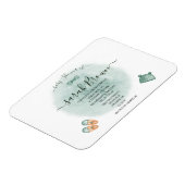 ELEGANT GROEN & ORANJE WATERVERF BABY SHOWER MAGNEET (Linkerzijde)