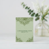 Elegant groen Ornament & pastelgroene damast Visitekaartje (Staand voorkant)