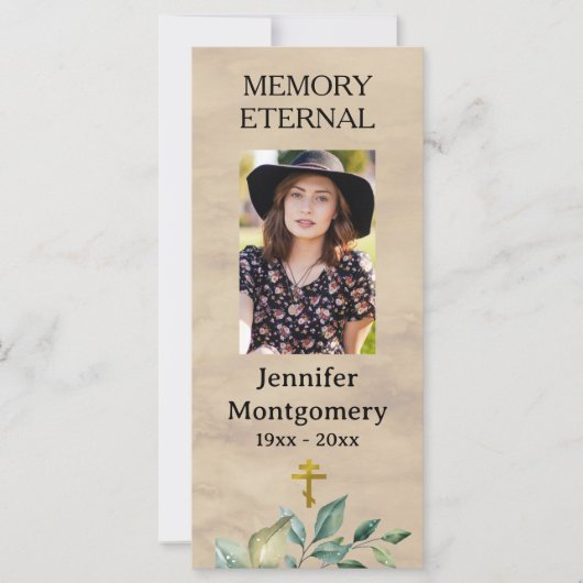 Elegant groen orthodox Christelijk begrafenisgebed (Voorkant)