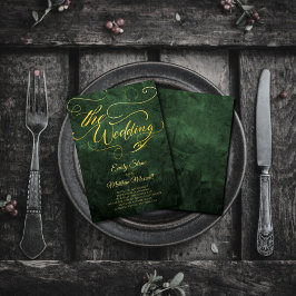 Elegant  Groen Oud Papier, Gouden Kalligrafie Kaart