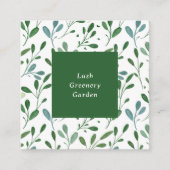 Elegant groen patroon modern vierkante visitekaartje (Voorkant)