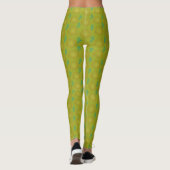 Elegant groen pauw fan patroon leggings (Achterkant)